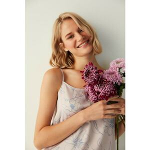 Top de pijama cu imprimeu floral imagine