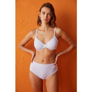 Sutien de baie cu model in carouri imagine