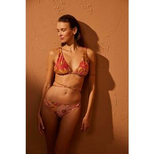 Sutien de baie cu imprimeu tropical si aspect stralucitor imagine