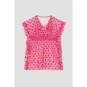 Rochie cu imprimeu si garnituri cu volane imagine