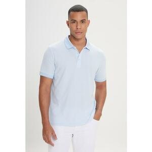 Tricou polo slim fit cu fenta cu nasturi imagine