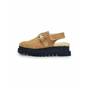 Pantofi slingback din piele intoarsa cu talpa flatform imagine