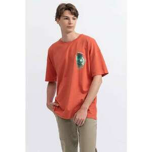 Tricou unisex cu imprimeu si maneci cazute imagine