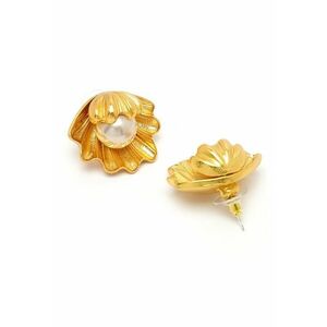 Cercei in forma de floare placati cu aur de 18K imagine