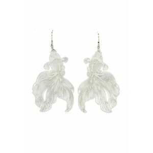 Cercei in forma de peste placati cu rodiu imagine