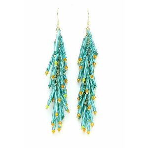 Cercei drop placati cu aur de 18K si decorati cu cristale imagine