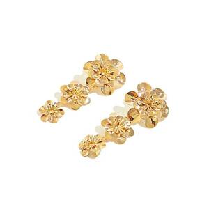 Cercei drop de aur de 18K filat imagine