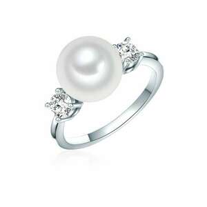 Inel decorat cu perla si zirconia imagine