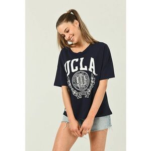 Tricou cu maneci cazute si imprimeu logo Avalon imagine