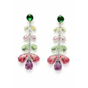 Cercei drop cu model in forma de frunza imagine