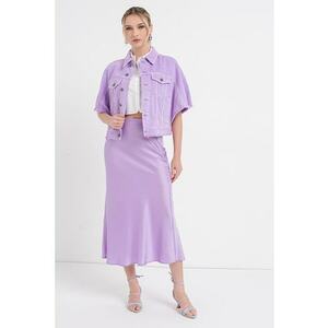 Jacheta din denim cu maneci scurte imagine