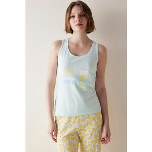 Top de pijama din bumbac cu imprimeu fructat imagine