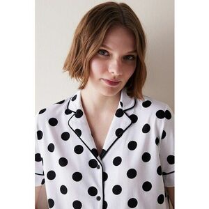 Bluza de pijama din bumbac cu imprimeu cu buline imagine