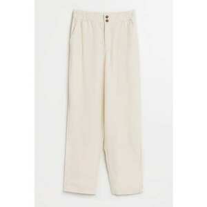 Pantaloni crop din amestec de in imagine