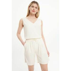 Pantaloni scurti din amestec de in cu snur imagine