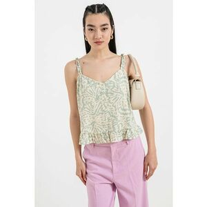 Top din amestec de in cu terminatie cu volane Milo imagine