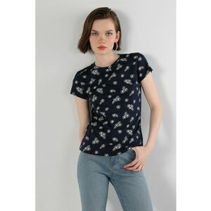 Tricou regular fit cu model floral imagine