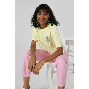 Tricou de bumbac cu decolteu la baza gatului imagine