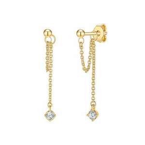 Cercei drop placati cu aur de 14K - cu cristale europene imagine