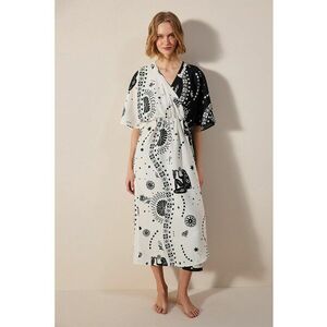 Rochie midi cu model si maneci medii imagine