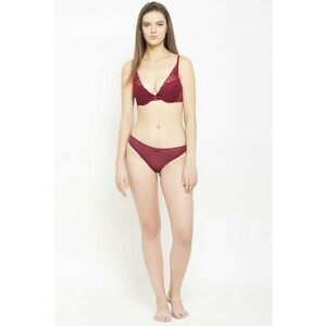 Set de sutien cu burete si insertii de dantela si chiloti imagine