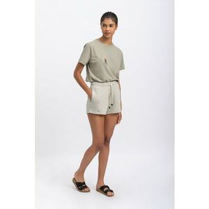 Pantaloni scurti cu talie inalta si snur imagine