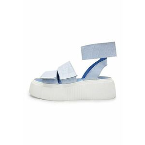 Sandale de piele cu platforma si aspect de piele de crocodil imagine