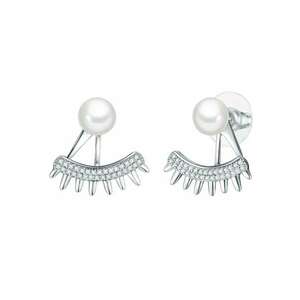 Cercei cu tija - perle sintetice si zirconia imagine