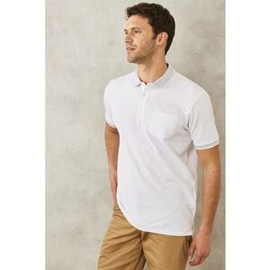 Tricou polo comfort-fit cu buzunar pe piept imagine