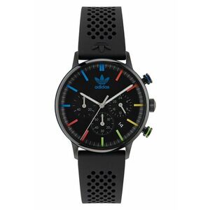 Ceas barbatesc CODE ONE CHRONO - curea silicon neagra - carcasa inox - rezistenta la apa 5 ATM imagine