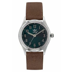 Ceas barbatesc CODE FOUR - curea din silicon maro - rezistent la apa 5 ATM imagine