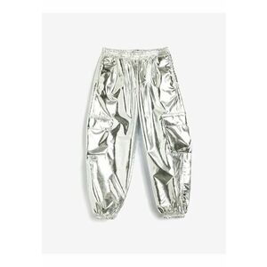 Pantaloni cargo cu model metalizat imagine