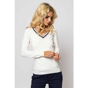 Pulover tricotat fin cu decolteu in V imagine