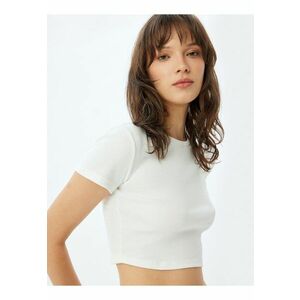 Tricou crop cu model uni imagine