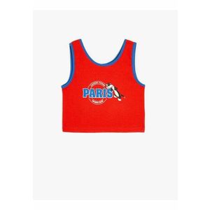 Top crop cu imprimeu text imagine