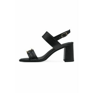 Sandale de piele cu toc masiv imagine