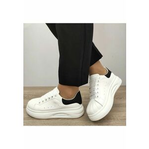 Pantofi Casual Dama T2653 Albi Cu Negru - Alb + Negru imagine