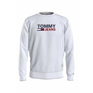 Bluza sport din bumbac organic cu decolteu la baza gatului si imprimeu logo - Alb - imagine