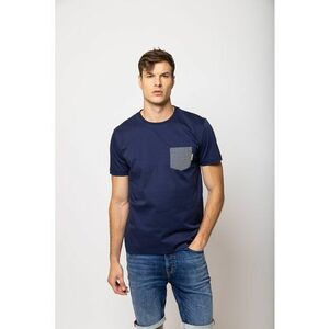 Tricou cu decolteu la baza gatului si buzunar aplicat pe piept Masso imagine