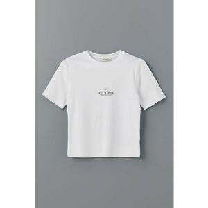 Tricou din amestec de bumbac cu imprimeu text imagine