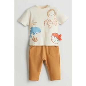 Set de tricou cu imprimeu si pantaloni - 2 piese imagine