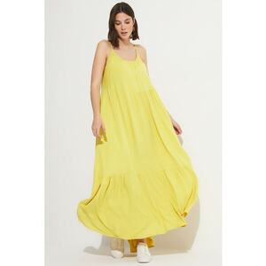 Rochie maxi evazata cu bretele inguste imagine