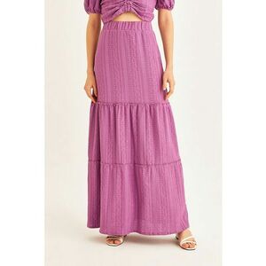 Fusta lunga cu volane si aspect perforat imagine