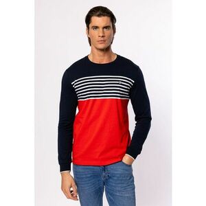 Bluza cu model in dungi si decolteu la baza gatului imagine