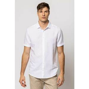 Camasa de in si bumbac cu maneci scurte imagine