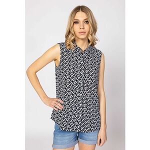 Camasa cu model geometric - fara maneci Ruanna imagine