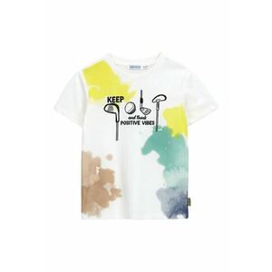 Tricou cu decolteu la baza gatului si imprimeu imagine