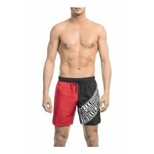 Pantaloni scurti de baie cu model colorblock si imprimeu logo imagine