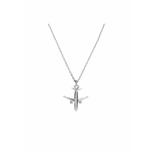 Colier Argint 925 placat cu rodiu cu pandantiv Avion - Airplane imagine