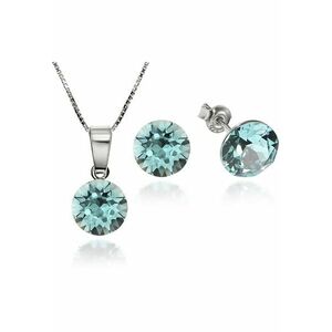 Set Argint 925 placat cu rodiu cu cristale Swarovski® Xirius 8mm + Lant imagine
